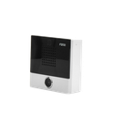Mini Intercomunicador para hotelería y hospitales, con diseño elegante, PoE, 1 botón, 1 relevador integrado de salida y entrada.
