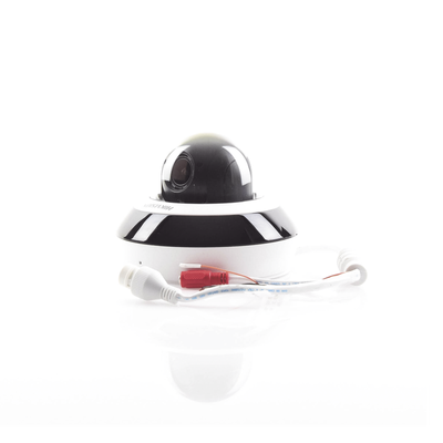 Mini Domo PTZ IP 4 Megapixel / 4X Zoom / H.265+ / 20 mts IR EXIR / WDR / PoE / IK10 /Exterior IP66 / DarkFighter / Micrófono Integrado / Micro SD