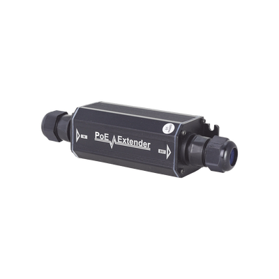 Extensor PoE / 100 Metros / Intemperie (IP66) /  60 Watts / 1 Puerto de Entrada  / 1 Puerto de Salida PoE / No requiere alimentación.