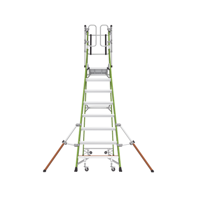 Escalera Fija de 8' (2.4m) de Fibra de Vidrio con Jaula y Peldaños de Aluminio. (SKU:19708-146).