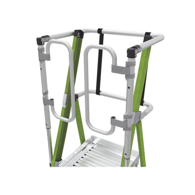 Escalera Fija de 8' (2.4m) de Fibra de Vidrio con Jaula y Peldaños de Aluminio. (SKU:19708-146).