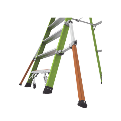 Escalera Fija de 8' (2.4m) de Fibra de Vidrio con Jaula y Peldaños de Aluminio. (SKU:19708-146).