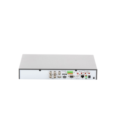DVR 4 Canales TurboHD + 4 Canales IP / 8 Megapixel (4K) / Acusense (Evita Falsas Alarmas) / Audio por Coaxitron / 1 Bahía de Disco Duro / 4 Entradas de Alarma / 1 Salida de Alarma / Detección de Rostros / H.265+