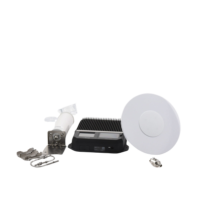 Kit Amplificador de Señal Celular 2G, 3G y 4G / Mejora llamadas convencionales y VoLTE / Amplifica señal de TELCEL, AT&T y MOVISTAR / Cubre hasta 400 m² con una antena y hasta 1600 m² con 4 antenas.