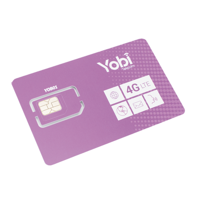 SIM Yobi para dispositivos móviles 3G/4G con recarga de 1GB cada mes durante 1 año de servicio (solo datos)