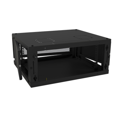 Gabinete de Pared Fijo, Con 4 Unidades de Rack, de 19 in, Fabricado en Acero, Puerta Perforada.