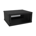 Gabinete de Pared Fijo, Con 4 Unidades de Rack, de 19 in, Fabricado en Acero, Puerta Perforada.