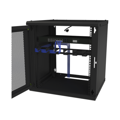 Gabinete de Pared Fijo, Puerta Perforada, Rack 19in,  de 12 Unidades de Rack