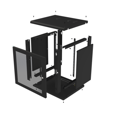 Gabinete de Pared Fijo, Puerta Perforada, Rack 19in,  de 12 Unidades de Rack
