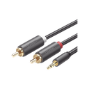 Cable Adaptador de 3.5mm Macho a 2 RCA Macho / 5 Metros (16.40 Pies) / Color Gris / Blindaje Múltiple / ABS / Alta Calidad