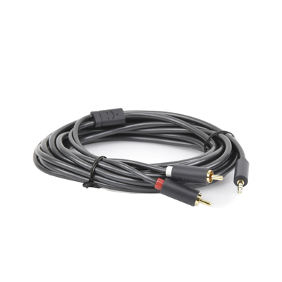 Cable Adaptador de 3.5mm Macho a 2 RCA Macho / 5 Metros (16.40 Pies) / Color Gris / Blindaje Múltiple / ABS / Alta Calidad