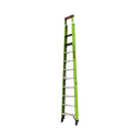 Escalera de 3.65 m Capacidad máxima de 170 Kg, inclinada, de fibra de vidrio con almohadilla de pared giratoria.