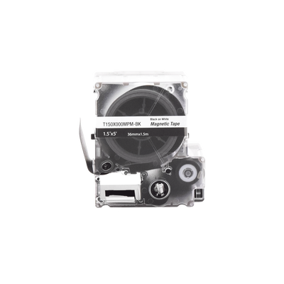 Casete de Etiquetas Magnéticas de Cinta Continua, Color Blanco Sobre Negro, Uso Interior, 36 mm (1.42 pulgadas) de Ancho x 1.5 Metros (4.92 pies) de Largo