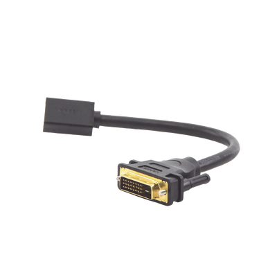 Convertidor DVI Macho a HDMI Hembra | Bidireccional | DVI 24+1 | 1080P@60Hz | Cable de 22 cm (8.66 Pulgadas) | Negro