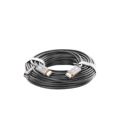 Cable HDMI de 30 Metros (98.43 Pies) por Fibra Óptica 4K@60Hz | Fibra de 4 Núcleos + Cobre EstaÑado de 7 Núcleos | Compatible con HDMI 2.0 | Alta Velocidad 18 Gbps | 3D | HDR | Carcasa de Zinc | Premium | 2 AÑos de GarantÍa