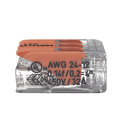 Conector Compacto para 1 Cable de Entrada 2 Cables de Salida / Cables Compatibles 28AWG-12AWG
