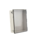 Gabinete Plástico ABS, Puerta Transparente, Uso en Intemperie (350 x 460 x 160 mm) Cierre por Broches Inoxidables y Permite Cerrado con Candado y Llave (Perno 5mm) No Incluido