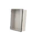 Gabinete Plástico ABS, Puerta Transparente, Uso en Intemperie (350 x 460 x 160 mm) Cierre por Broches Inoxidables y Permite Cerrado con Candado y Llave (Perno 5mm) No Incluido