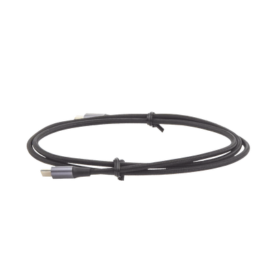 Cable USB-C a USB-C | 1 Metro (3.28 Pies) | Transferencia de Datos de 480 Mbps | Carga Rápida de Hasta 60W | QC 4.0/3.0/2.0 | PD3.0 | FPC | AFC | Protección Integrada | Caja de Aluminio | Nylon Trenzado | Color Negro