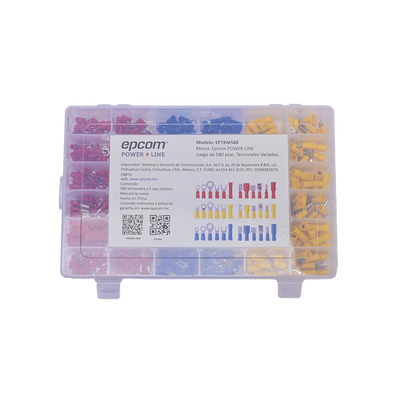 Juego de 580 pzas. Terminales Variadas con Forro y Caja de Almacenamiento.