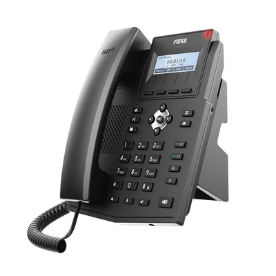 Teléfono IP empresarial para 2 lineas SIP con pantalla LCD,  Puertos Gigabit, Códec Opus, conferencia de 3 vías, PoE.