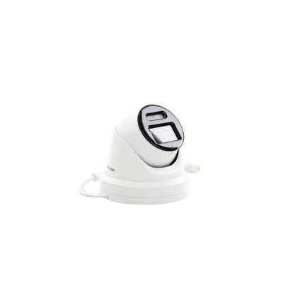 Turret IP 8 Megapixel / Imagen a color 24/7 / Lente 2.8 mm / Micrófono Integrado /Luz Blanca 40 mts / Exterior IP67 / Micrófono Integrado / WDR 130 dB / Entrada y salida de Audio y Alarma / Onvif / MicroSD