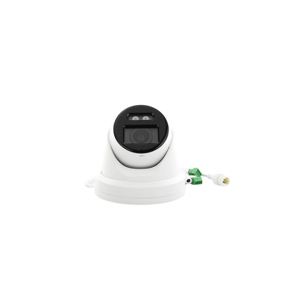Turret IP 8 Megapixel / Imagen a color 24/7 / Lente 2.8 mm / Micrófono Integrado /Luz Blanca 40 mts / Exterior IP67 / Micrófono Integrado / WDR 130 dB / Entrada y salida de Audio y Alarma / Onvif / MicroSD