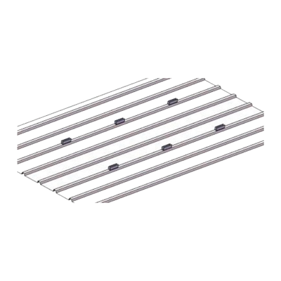 Juego de 2 Mini Rieles De Aluminio para Montaje de Módulos Solares en Techo (Instalación plana 0°). Incluye 4 Tornillos Perforantes.