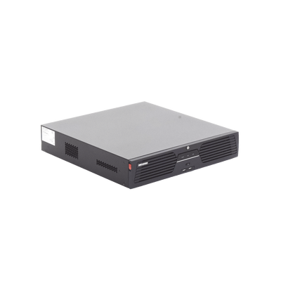 [Doble Poder de Decodificación] NVR 32 Megapixel (8K) / 32 Canales IP / AcuSense / ANPR / Conteo de Personas / Heat Map / 8 Bahías de Disco Duro / 2 Tarjetas de Red / Soporta RAID con Hot Swap / 2 HDMI en 8K / Soporta POS / Alarmas I/O / ACU