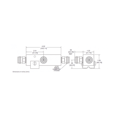 SEPARADOR 15dB (30:1) Tap 350-5930MHz 500W -161dBc 4.3-10 IP67 .