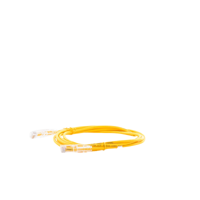 Cable de Parcheo Slim UTP Cat6A - 2 Metros (6.56 Pies) Amarillo, Diámetro Reducido (28 AWG)