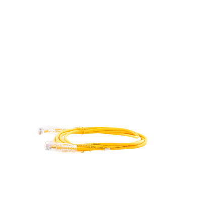 Cable de Parcheo Slim UTP Cat6A - 2 Metros (6.56 Pies) Amarillo, Diámetro Reducido (28 AWG)