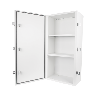 Gabinete para instalación de 3 Baterías PL110D12, Fabricado en Lámina Galvanizada, Accesorios para piso o poste (No incluidos)