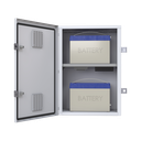 Gabinete para instalación de 2 Baterías PL110D12, Fabricado en Lámina Galvanizada, Accesorios para piso o poste (No incluidos)