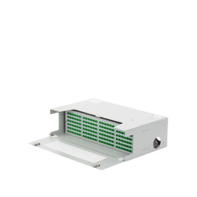 Distribuidor de Fibra Óptica para 144 Empalmes, con 144 Acopladores SC/APC y 144 Pigtails SC/APC, 19, 3 UR