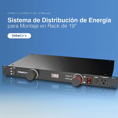 PDU para Distribución de Energía, Montaje en Rack, 11 salidas, Instalación Horizontal, de 19in, 1U, 15 Amp, 120 Vca, Con Indicador Led Y Display