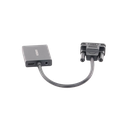 VGA Macho / Salida: HDMI Hembra / Resolución de 1080P@60Hz / Puerto Estéreo de 3.5 mm / Plug and Play, Sin Controlador / Longitud del Cable 15 cm (5.91 Pulgadas). / Incluye Cable de Alimentación USB / Incluye Cable de Audio de 3.5mm.