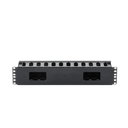 Organizador de Cables Horizontal de 2U para Rack de 19", Fabricado en Polímero Resistente a Deformaciones y Rayones