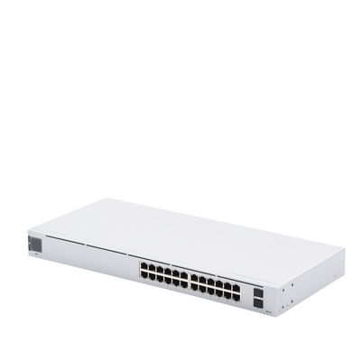 UniFi Switch USW-24, Capa 2 de 24 puertos 10/100/1000 Mbps + 2 puertos 1G SFP, pantalla informativa