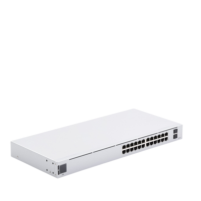 UniFi Switch USW-24, Capa 2 de 24 puertos 10/100/1000 Mbps + 2 puertos 1G SFP, pantalla informativa