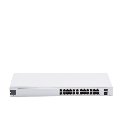 UniFi Switch USW-24, Capa 2 de 24 puertos 10/100/1000 Mbps + 2 puertos 1G SFP, pantalla informativa
