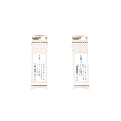 Transceptores Ópticos Industriales Bidireccionales SFP+ (Mini-Gbic) / Monomodo 1270 & 1330 nm / 10 Gbps / 10GBASE / Conector LC/UPC Simplex / DDM / Hasta 20 km / 2 Piezas