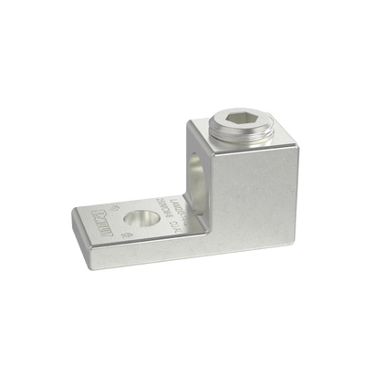 Terminal tipo Lengüeta Recta de Aluminio con Agujero 1/4", y Barril para Cable #14 - 2/0 AWG