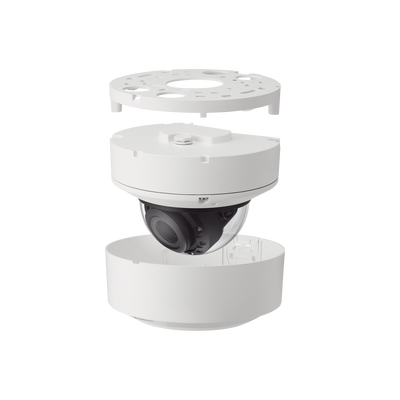 Cámara Domo 2MP con IA, Antivandalica / Lente Motorizado de 2.8 a 12mm / IR 40m / WDR 120dB / Ranura MicroSD / IP66 IP67 IK10 NEMA4X