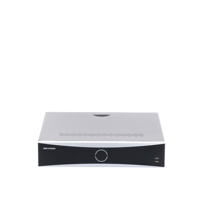 NVR 12 Megapixel (4K) / 32 Canales IP / Reconocimiento Facial / AcuSense (Evita Falsas Alarmas) / 8 Bahías de Disco Duro /  2 HDMI en 4K / Alarmas I/O