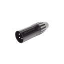 XLR conector de cable macho, carcasa enchapada en negro, contactos enchapados en plata