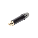 Conector Hembra RCA | Carcasa Enchapada en Negro | Contacto Enchapado en Oro | Cable OD 3.5-6.5mm