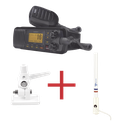 Kit de radio UM385BK | mas antena marina de fibra de vidrio TX-5206-SYS y soporte para antena 4186