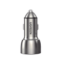 Cargador de Auto 52.5W | Puerto USB-A y USB-C | Carga Rápida | Compatible con Vehículos de 12 y 24 VCD | PD3.0 + QC3.0 | Chip Inteligente | Diseño Compacto Mayor Eficiencia Energética | Caja de Aluminio