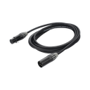 Cable XLR | 3 polos | Conector Hembra-Macho | Serie M | Carcasa Negra | Contactos Dorados | Ideal para Microfonía | Longitud 3m